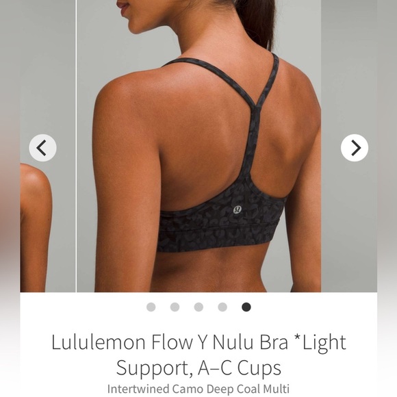Lululemon Flow Y Nulu Bra *Light Support, A–C Cups
Intertwined Camo Deep Coal 6 - Picture 3 of 8